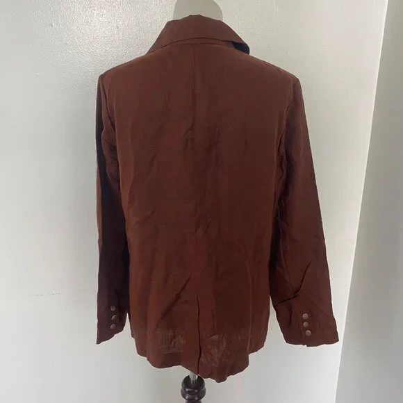 NWT Quince Blazer Jacket 100% Linen Brown - Picture 9 of 11